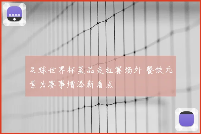 足球世界杯菜品走红赛场外 餐饮元素为赛事增添新看点